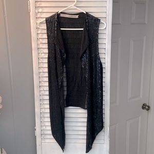 Dallin Chase beaded sequin sleeveless vest. Size L nwot